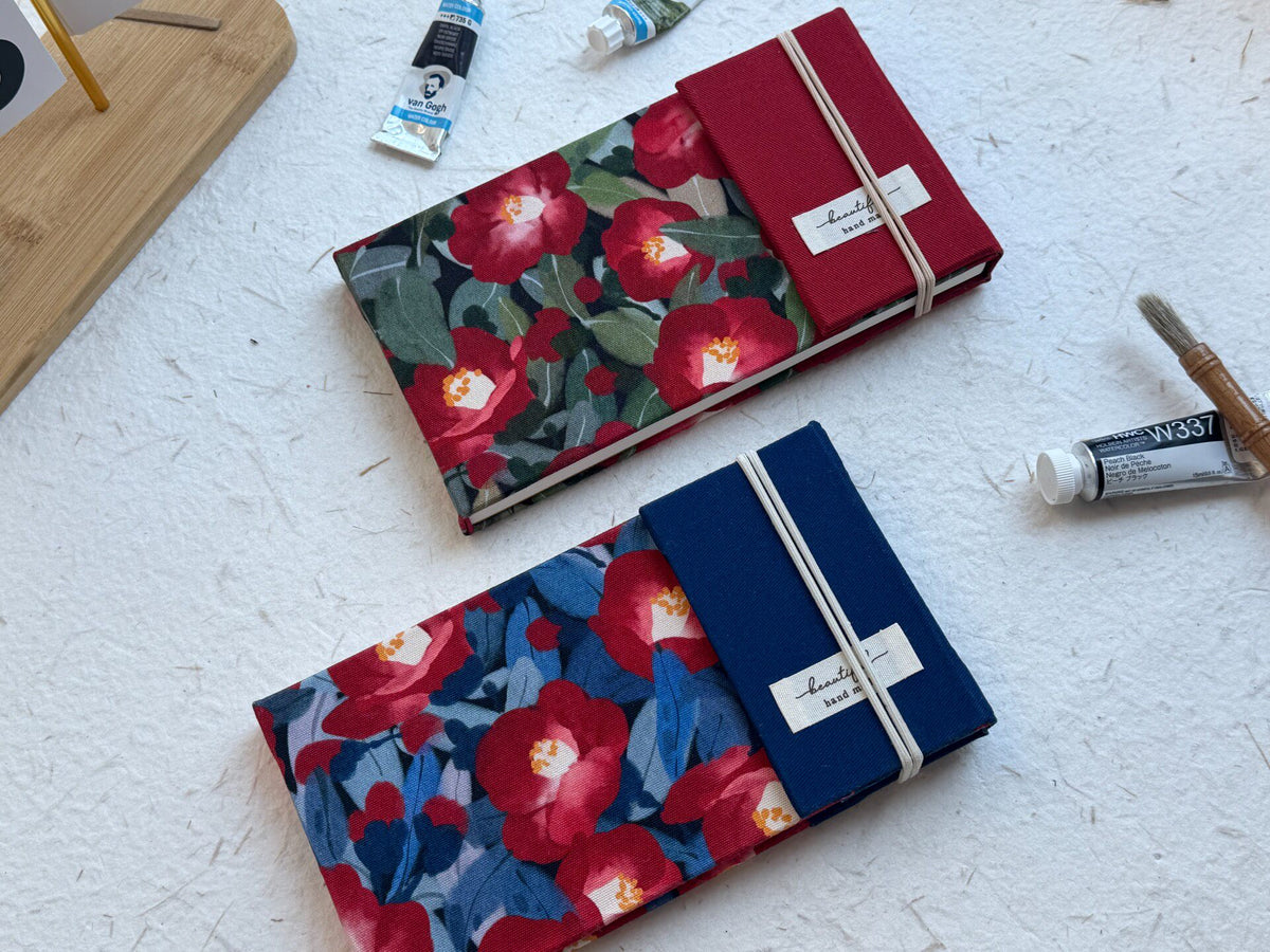 Handmade Camellia Watercolor Notebook 300gsm