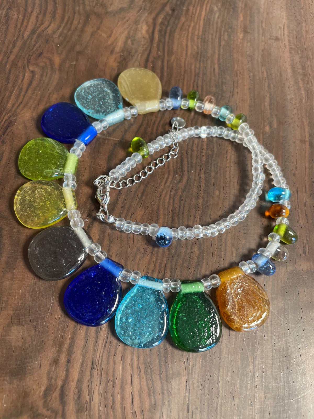 Handmade Glass Bead Necklace Blue Cobalt