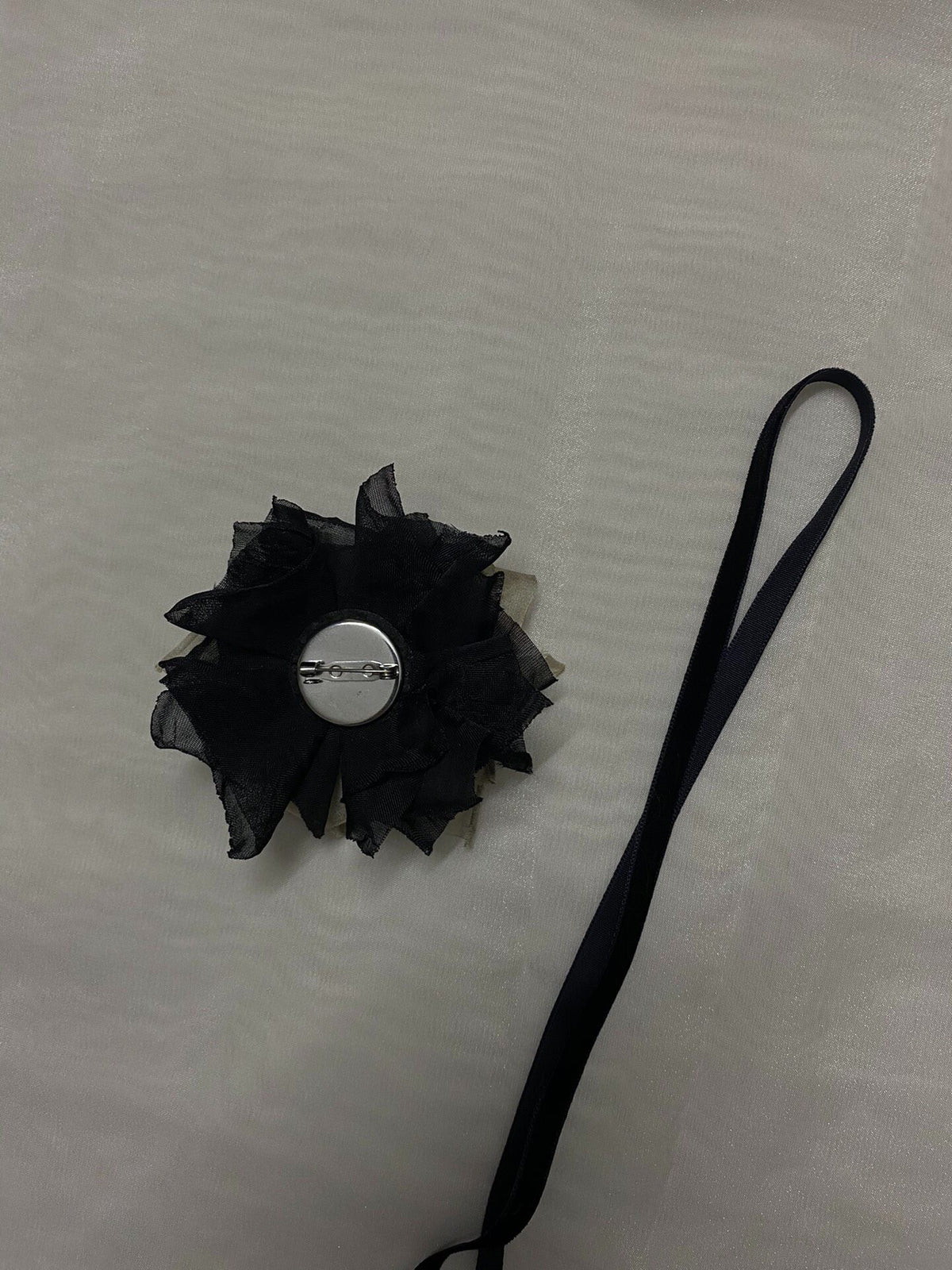 Handcrafted Rose Choker Necklace Brooch