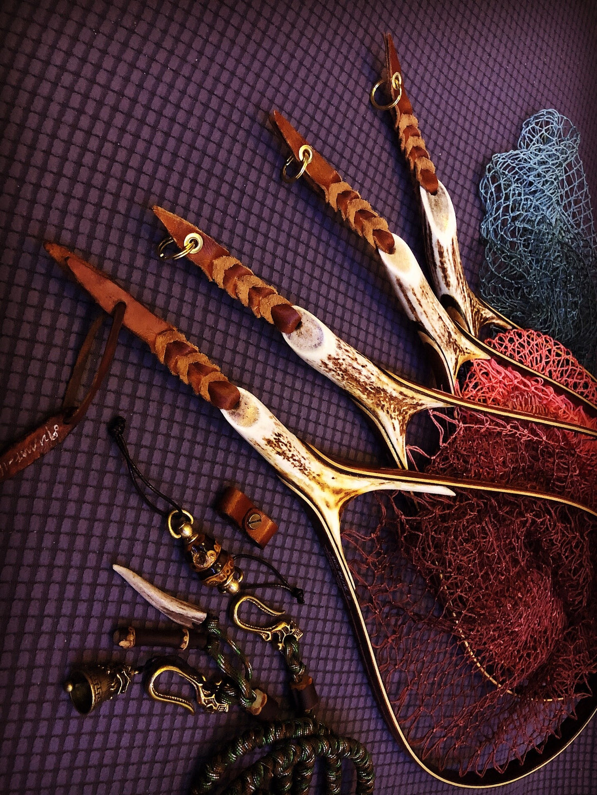 Deer Antler Handle Fishing Net