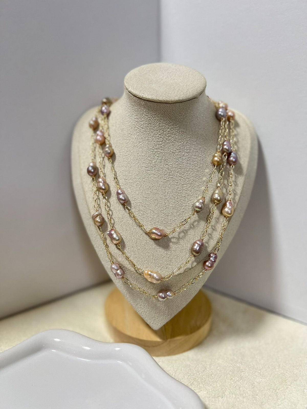 Baroque Pearl Gourd Necklace with Earrings