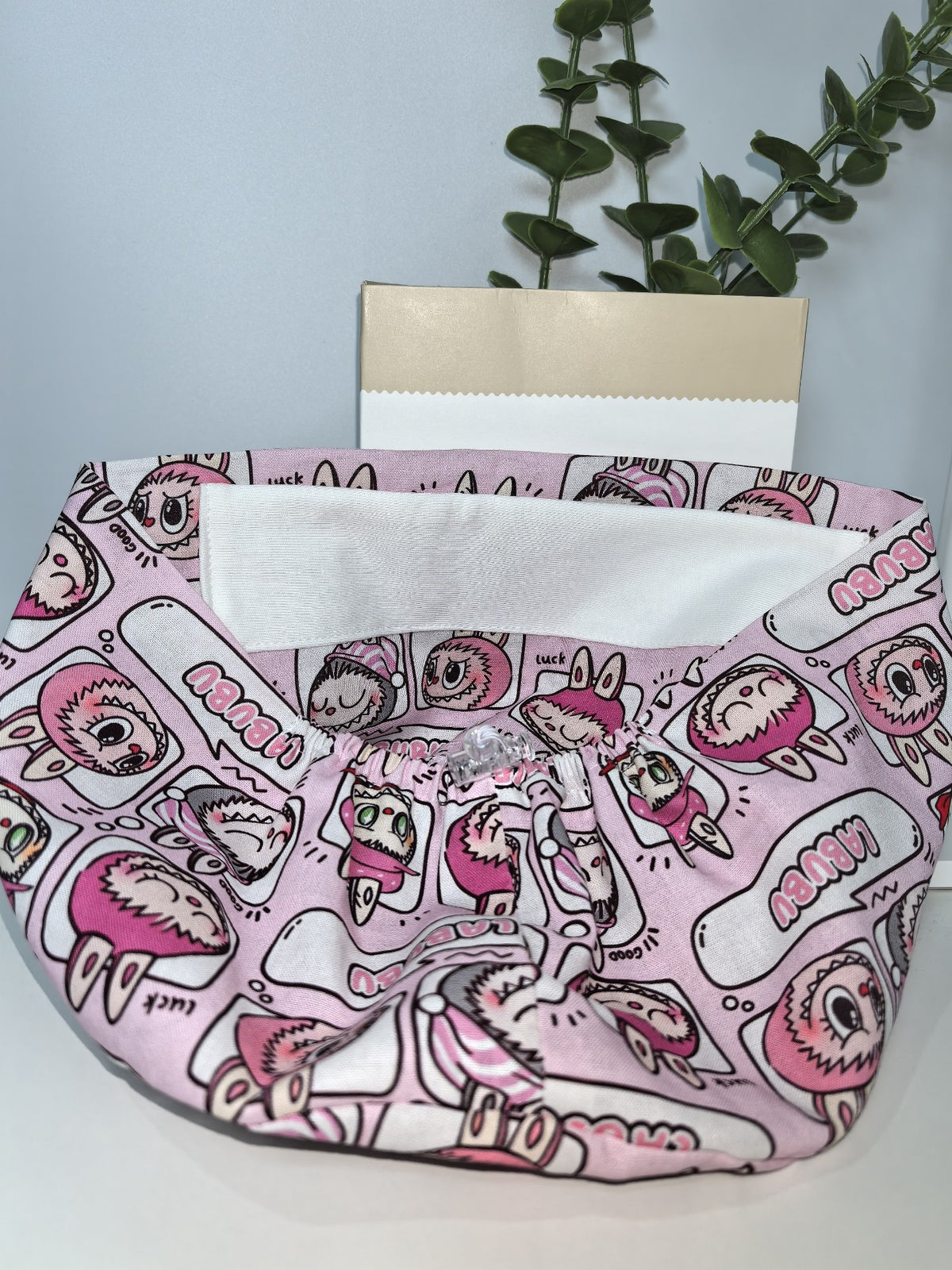 Pink Labubu Print Cotton Surgical Cap