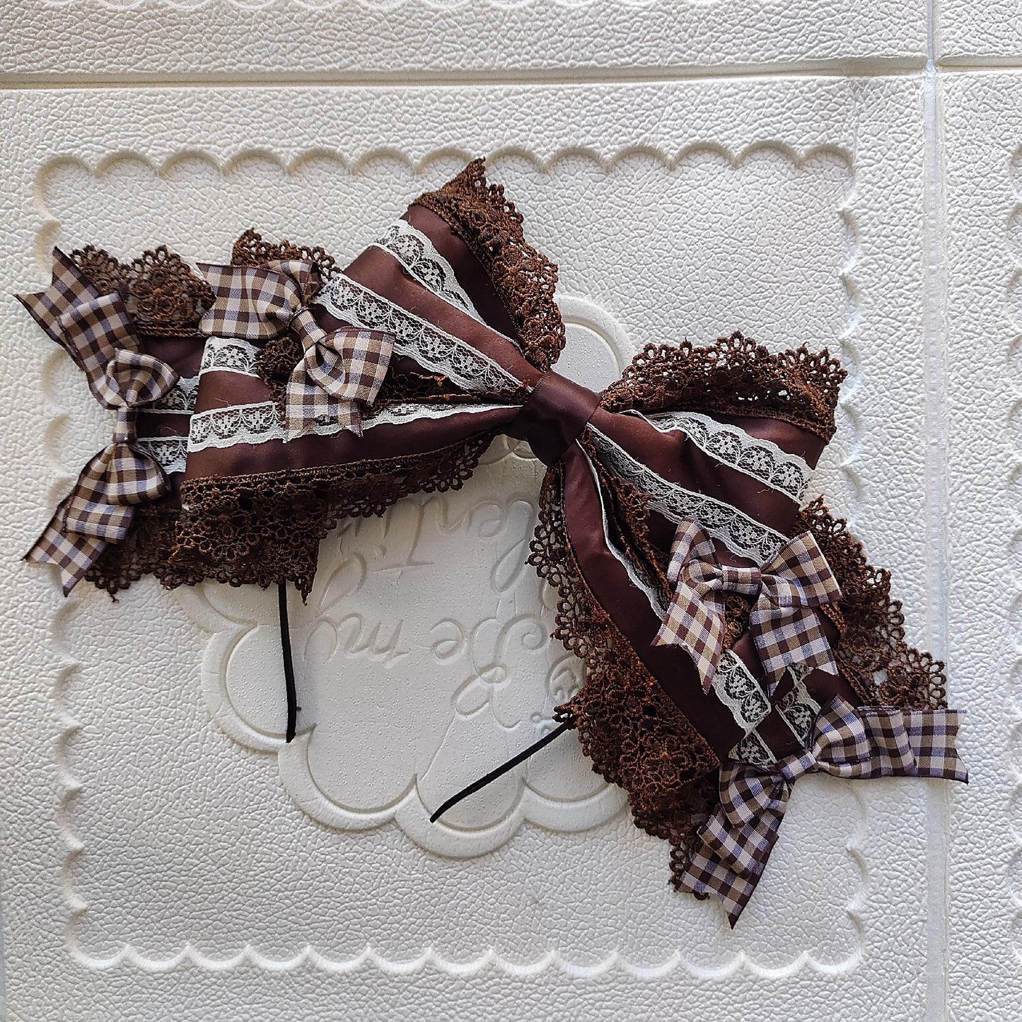 Chocolate Brown Rabbit Ear Bow Lolita Headband