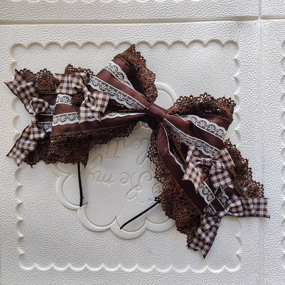 Chocolate Brown Rabbit Ear Bow Lolita Headband