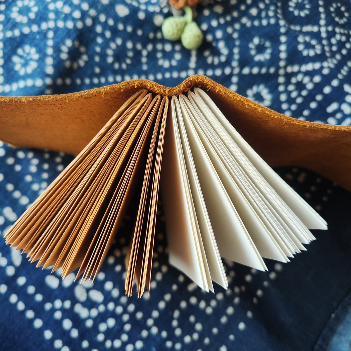Handcrafted Leather Notebook with Floral Embellishment
