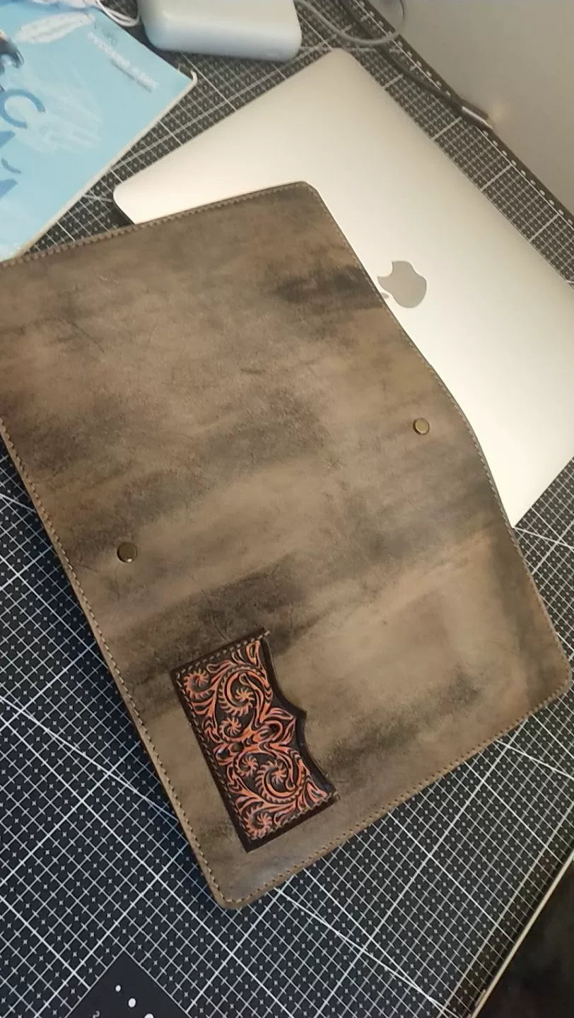 Vintage Grijs Leren A5 Journalhoees