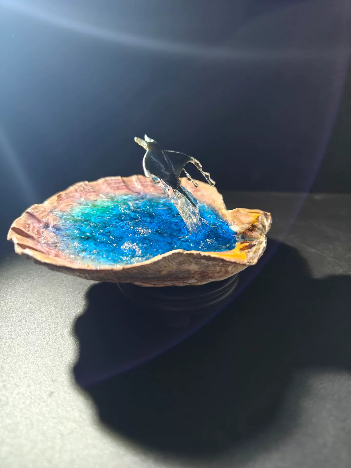 Glow in the Dark Seashell Manta Ray Sculpture