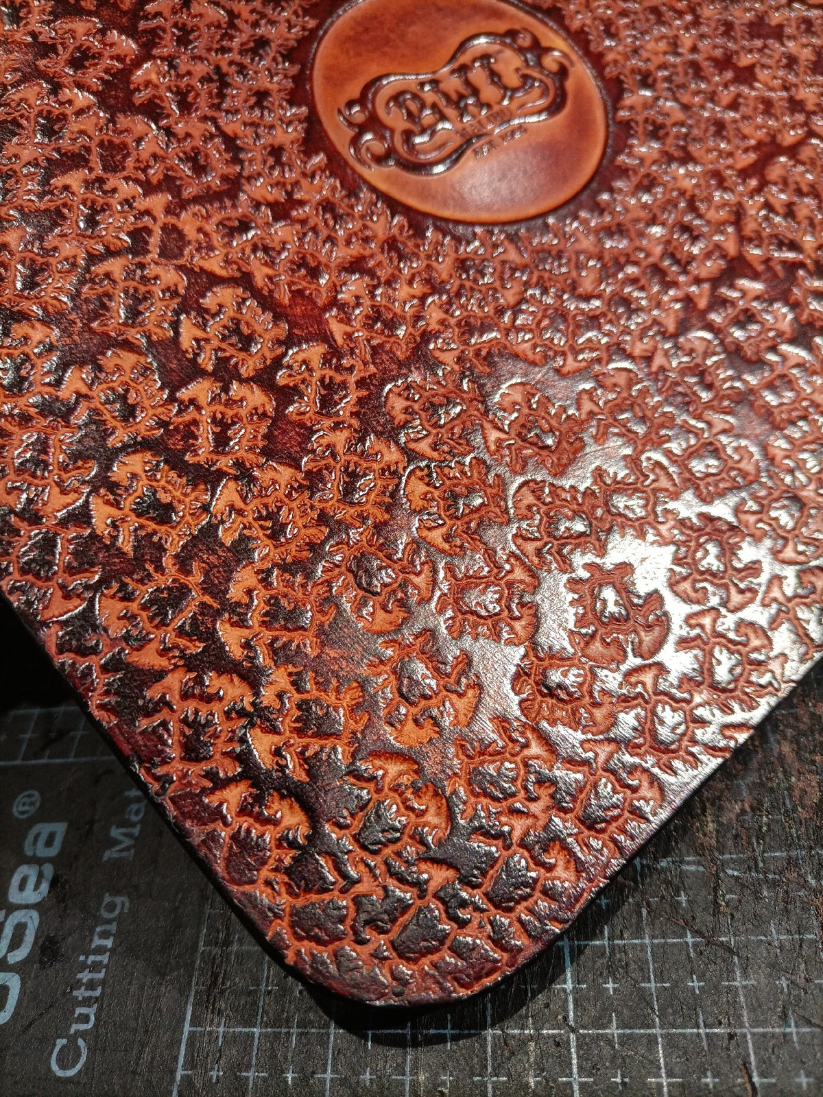 Leather Storage Tray 20cm Textured Brown