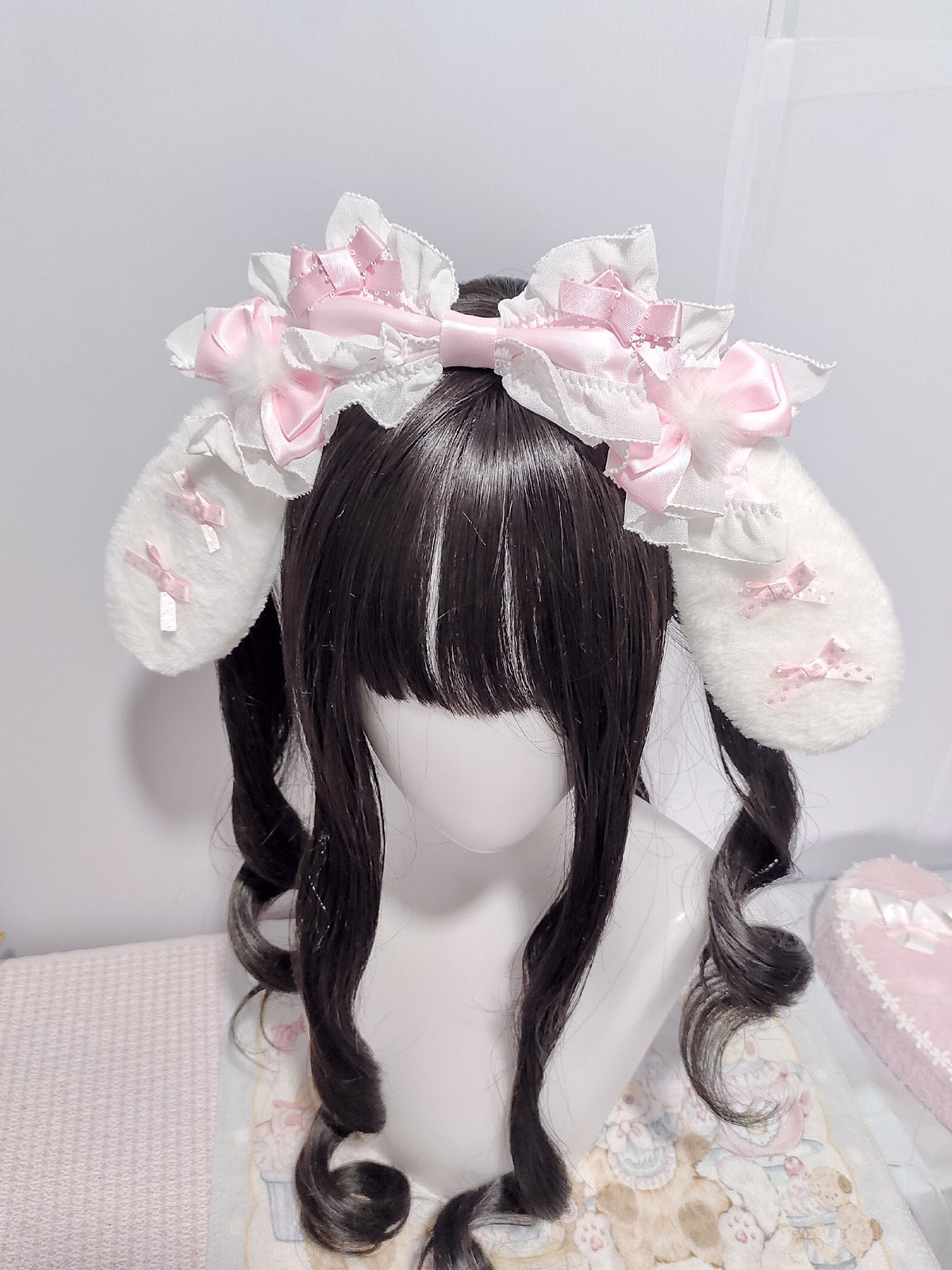 Lolita Floppy Rabbit Ear Headband Plush Bow