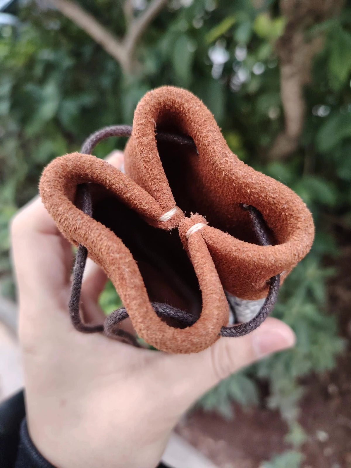 Snakeskin Leather Drawstring Collectible Pouch