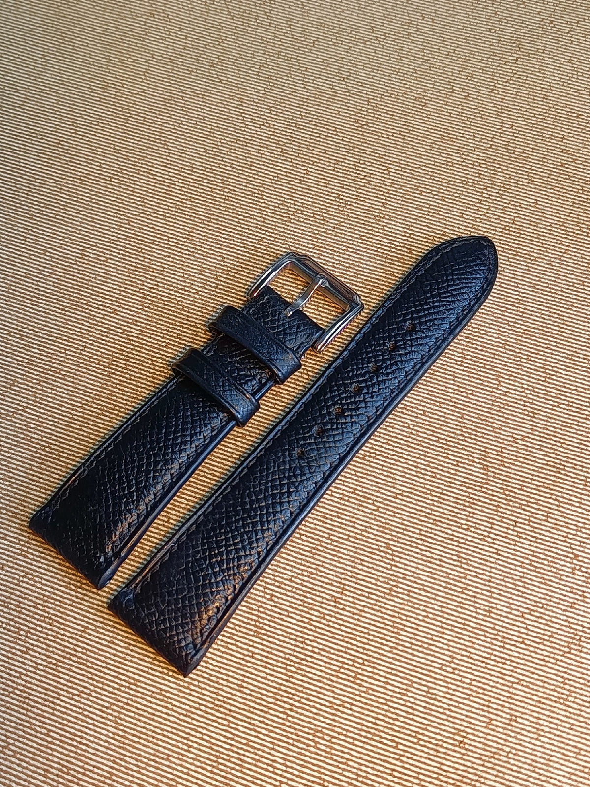 Black Epsom Leather Watch Strap 22mm