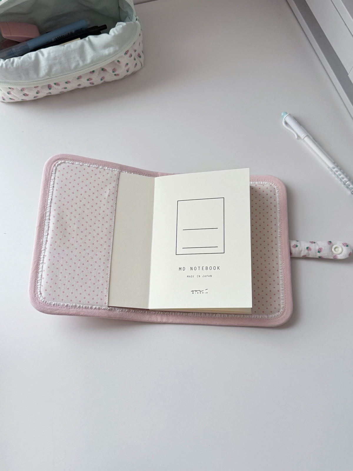 Pink Puffy Bow Fabric Book Cover