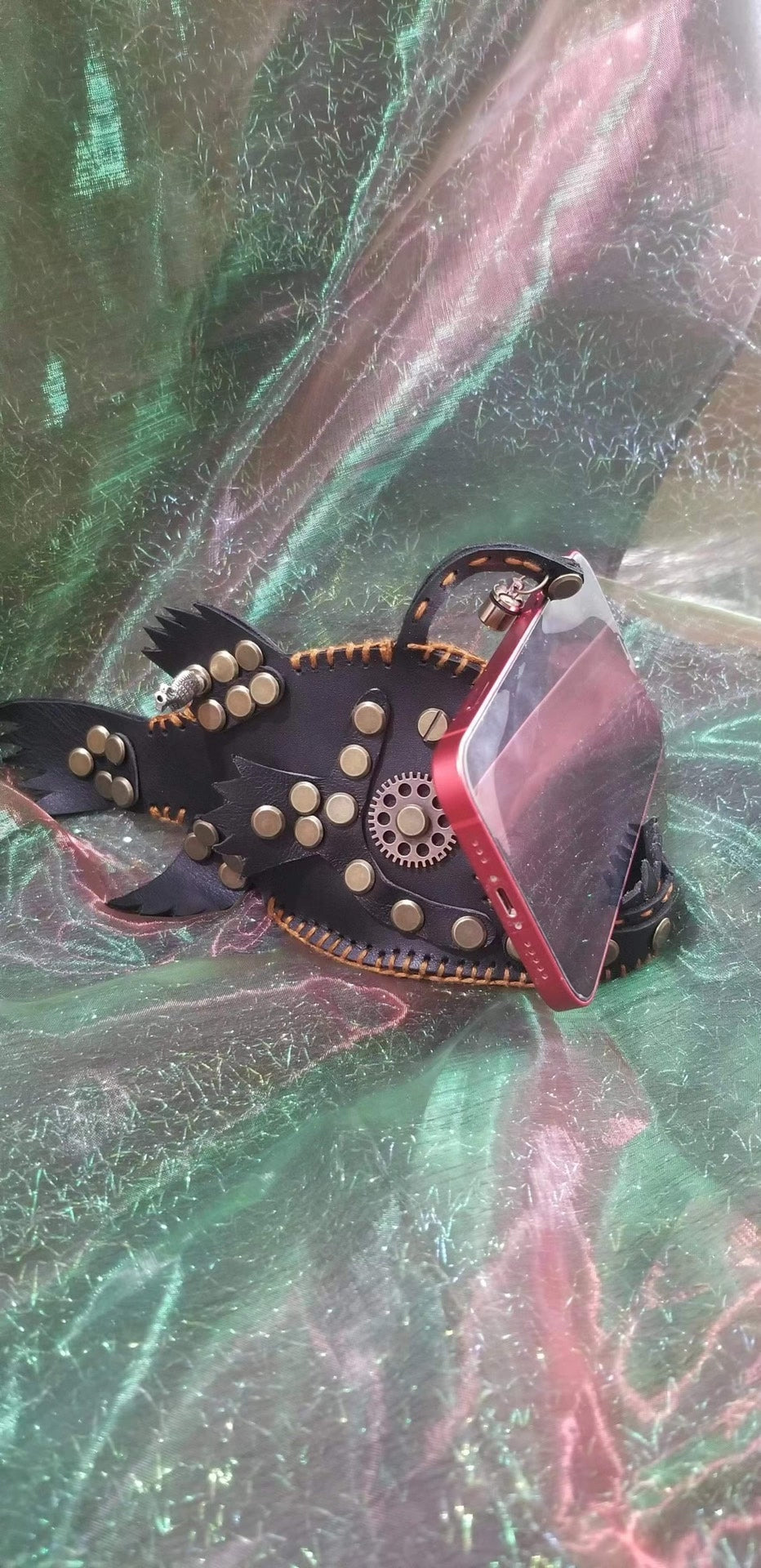 Anglerfish Leather Phone Stand Desk Decor