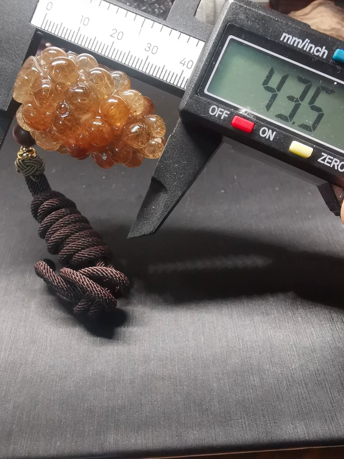 Rutilated Quartz Grape Pendant Necklace