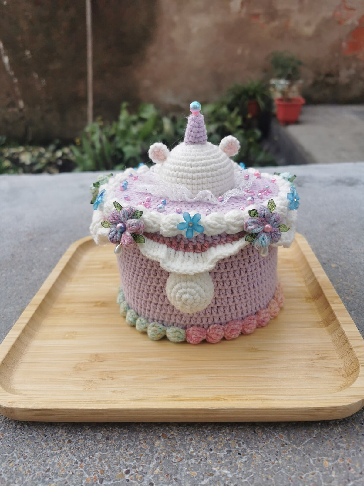 Crochet Birthday Cake Storage Box