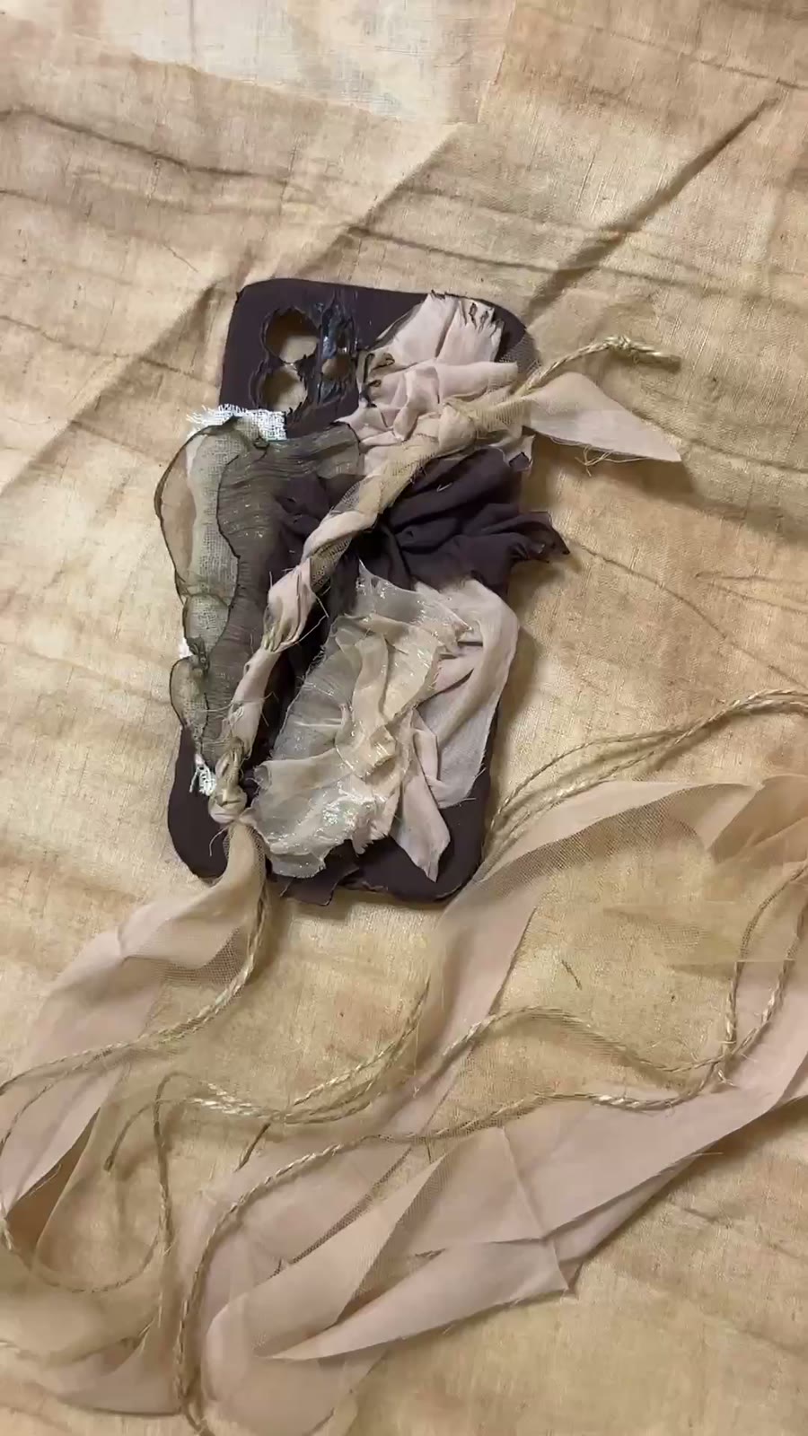 Fabric Phone Case with Withered Rose Ribbons