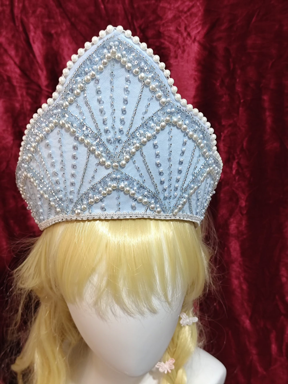 Blue Mermaid Scale Lolita Tudor Crown Headpiece
