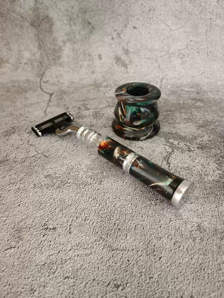 Handgakte Handscheermesset Aluminium en Hars Drie Mes