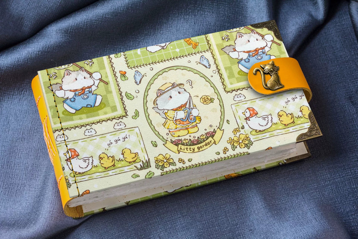 Handmade Fabric Cover Cat Notebook