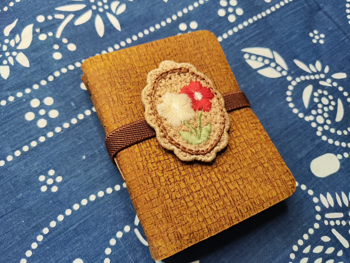 Cowhide Leather Journal with Embroidery