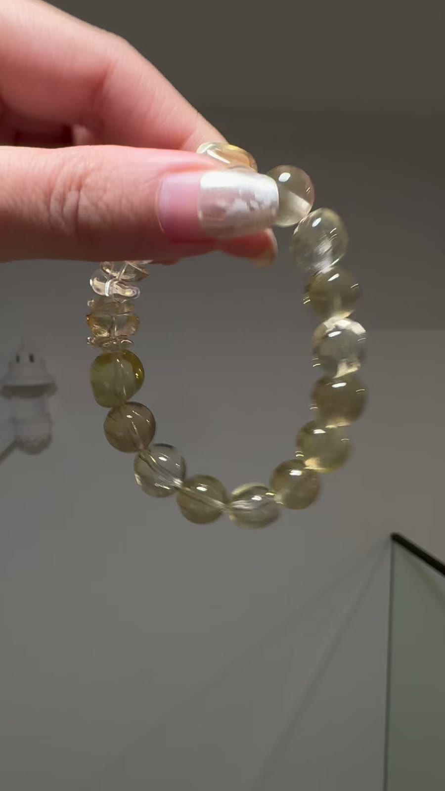 Citrien armband vrijvormige kralen 11mm