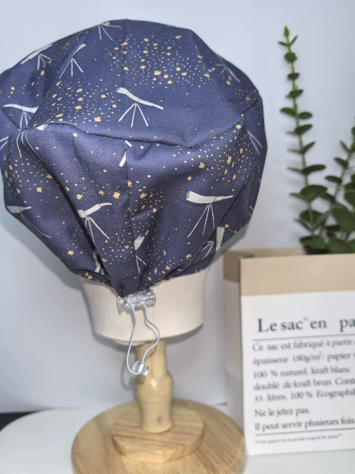 Casquette de bloc en coton pur motif télescope et étoiles