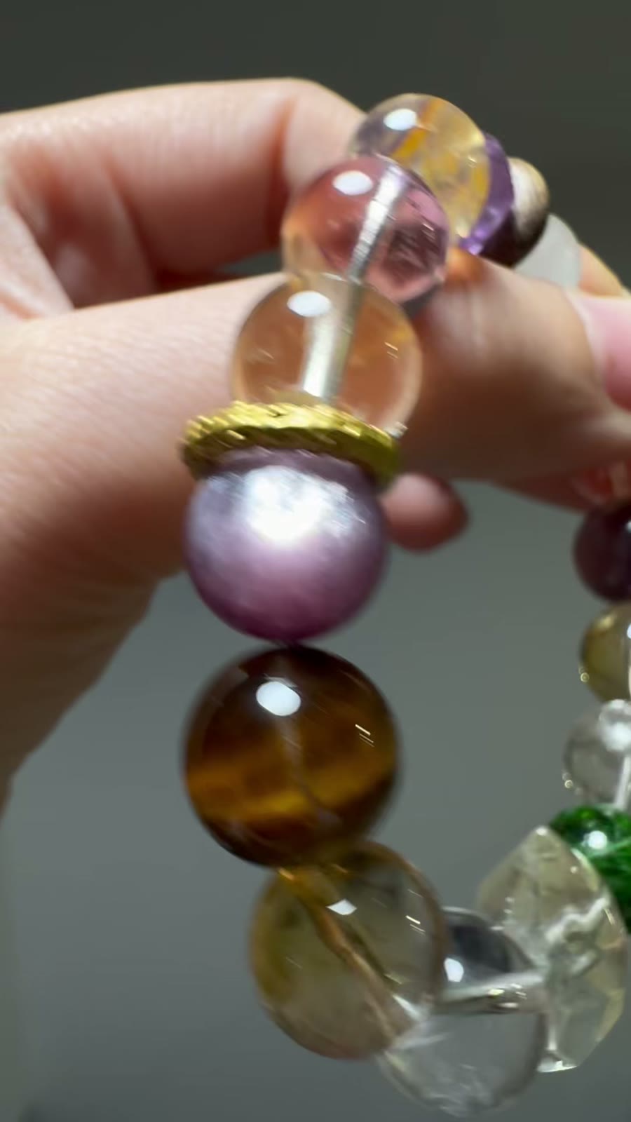 Mixed Gemstone Crystal Beaded Bracelet