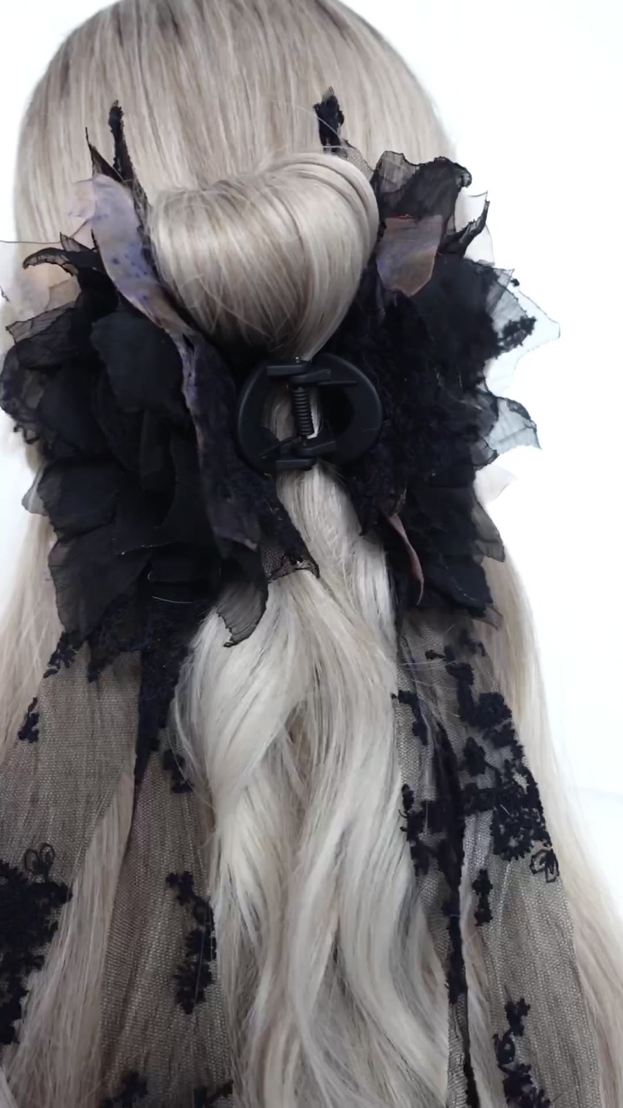 Black Fabric Shark Clip Hair Claw