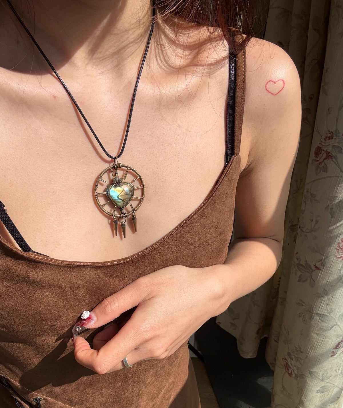 Labradorite Wire Wrapped Pendant Necklace
