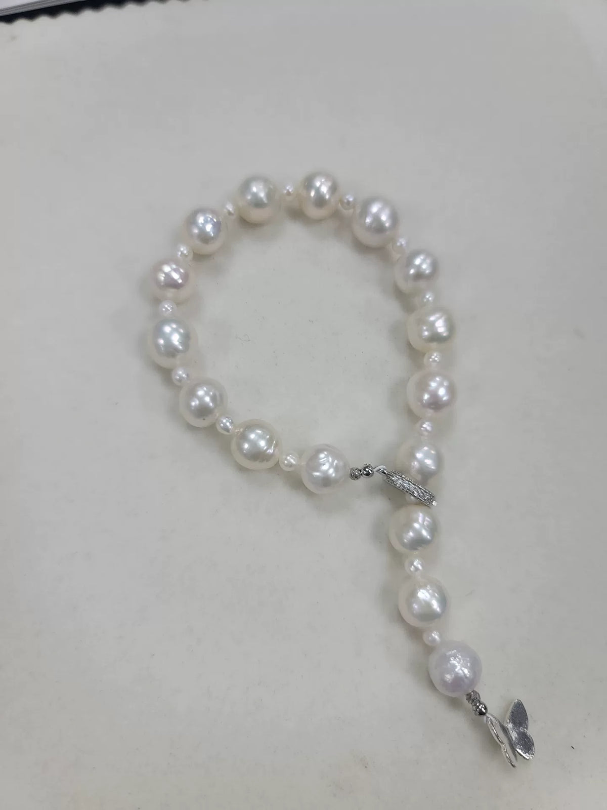 Freshwater Pearl Bracelet with Butterfly Charm