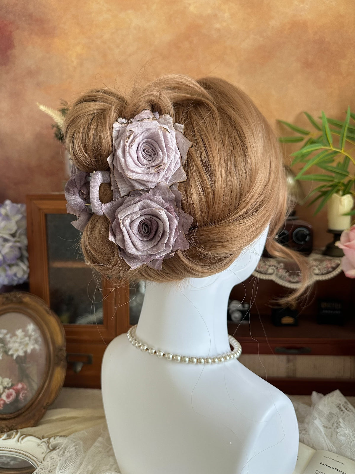 Handcrafted Fabric Rose Hair Claw Clip