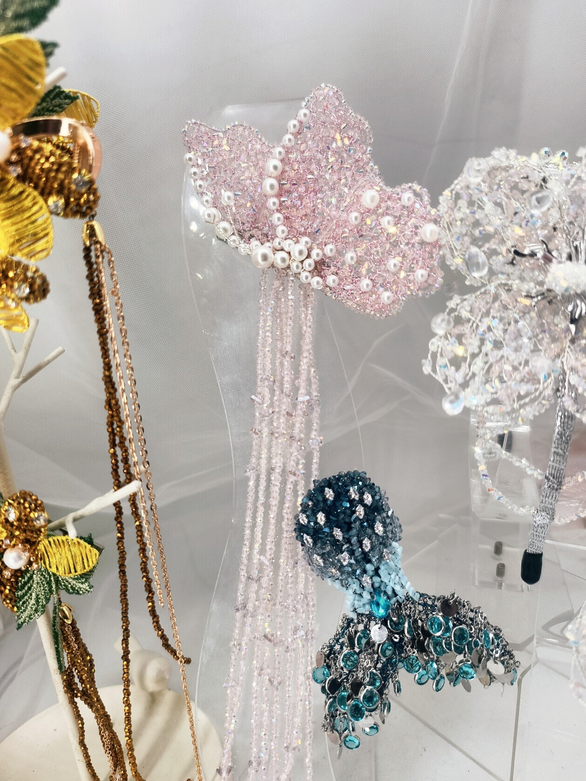 Crystal Butterfly Tassel Hair Clip