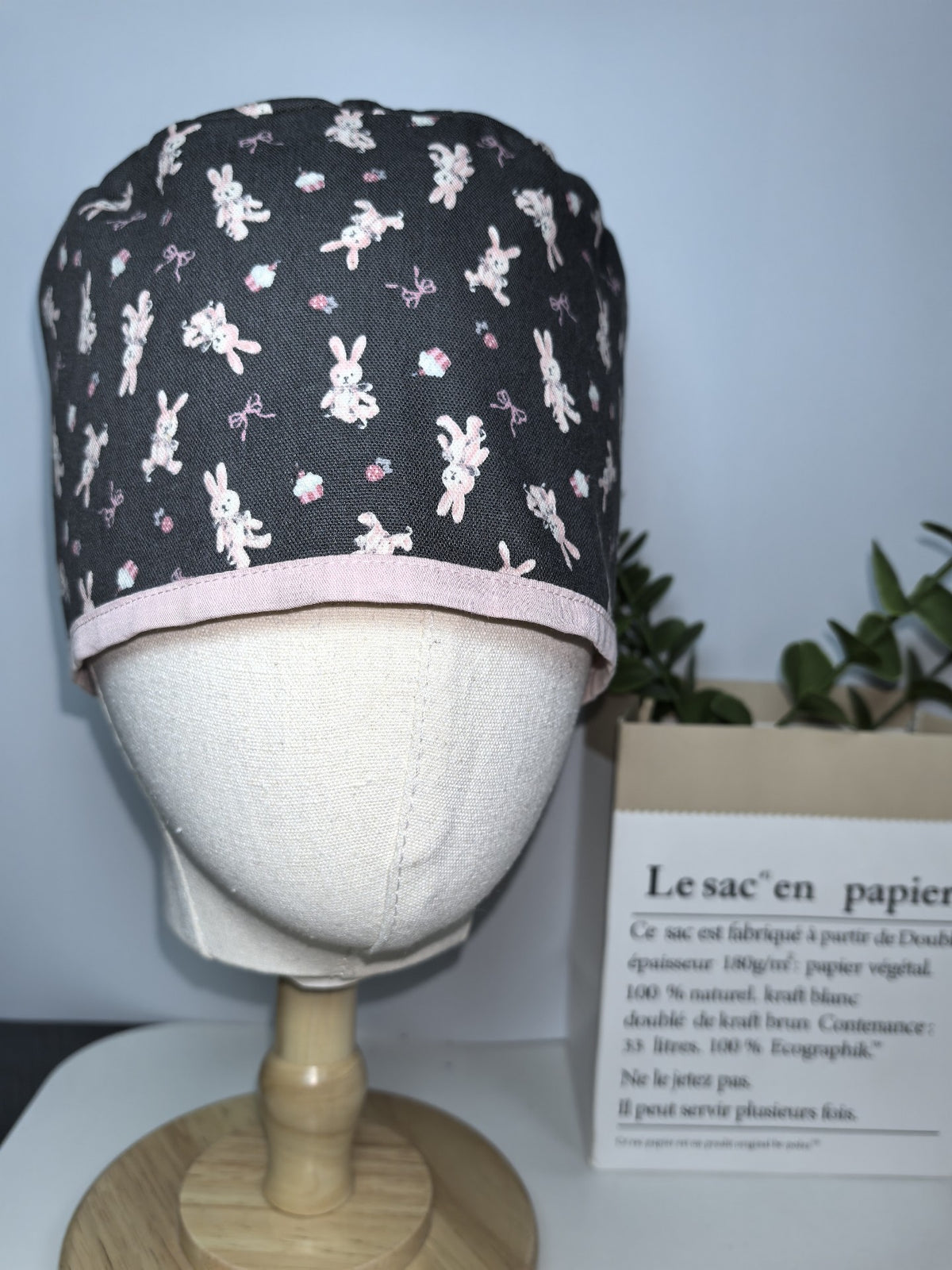 Handmade Rabbit Print Surgical Scrub Cap