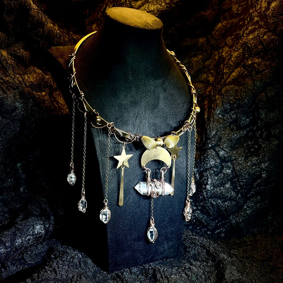 Handgemaakte messing koper kristal hemelse ketting