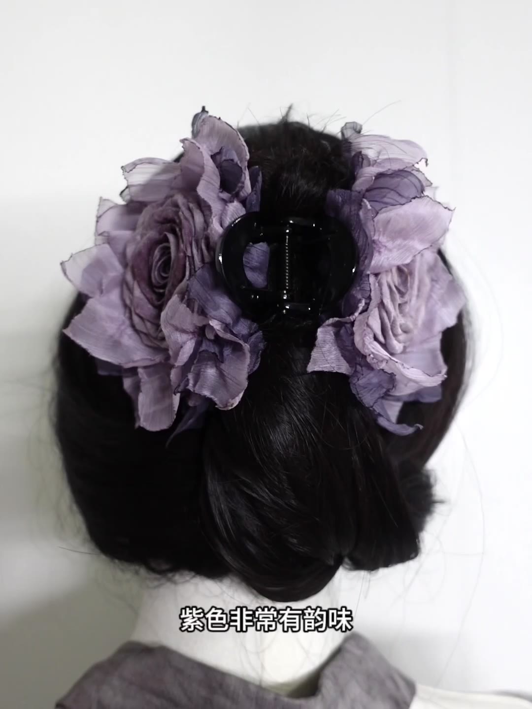 Handmade Fabric Rose Claw Clip