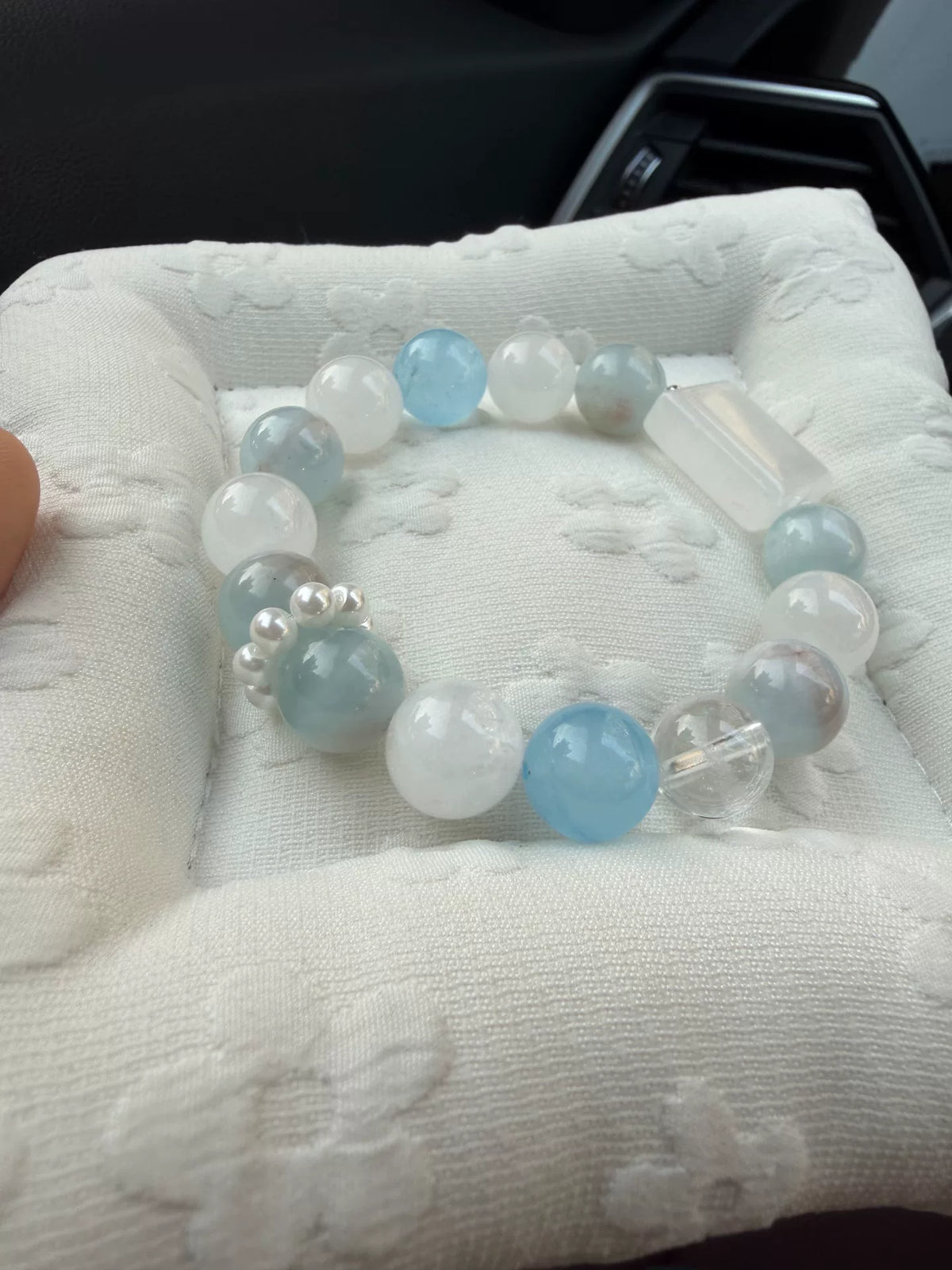 Blue Crystal Beaded Bracelet 11mm
