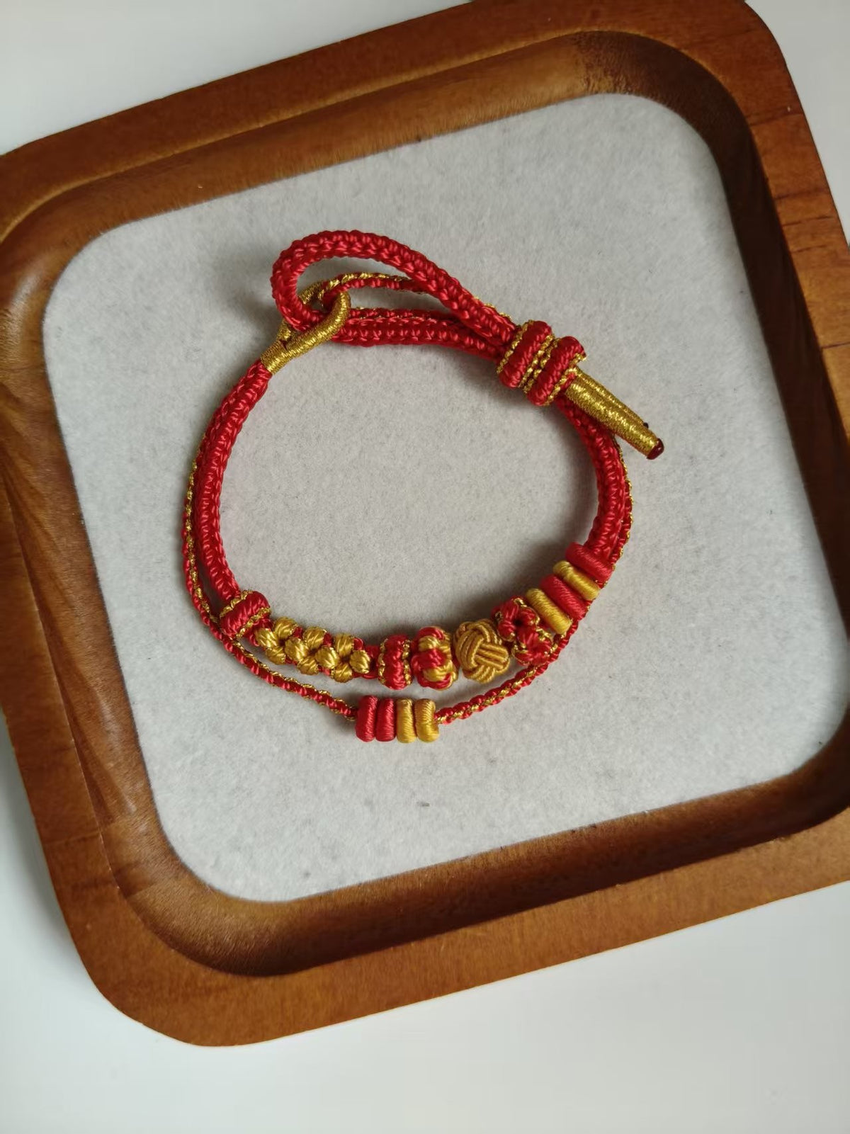 Handwoven Red Gold DIY Bracelet
