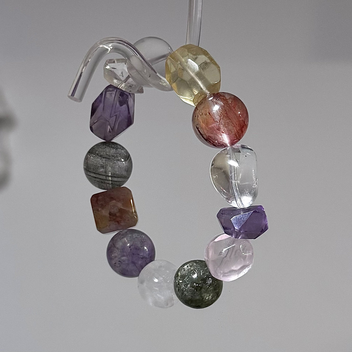 Amethyst Green Phantom Mischkall-Perlenarmband