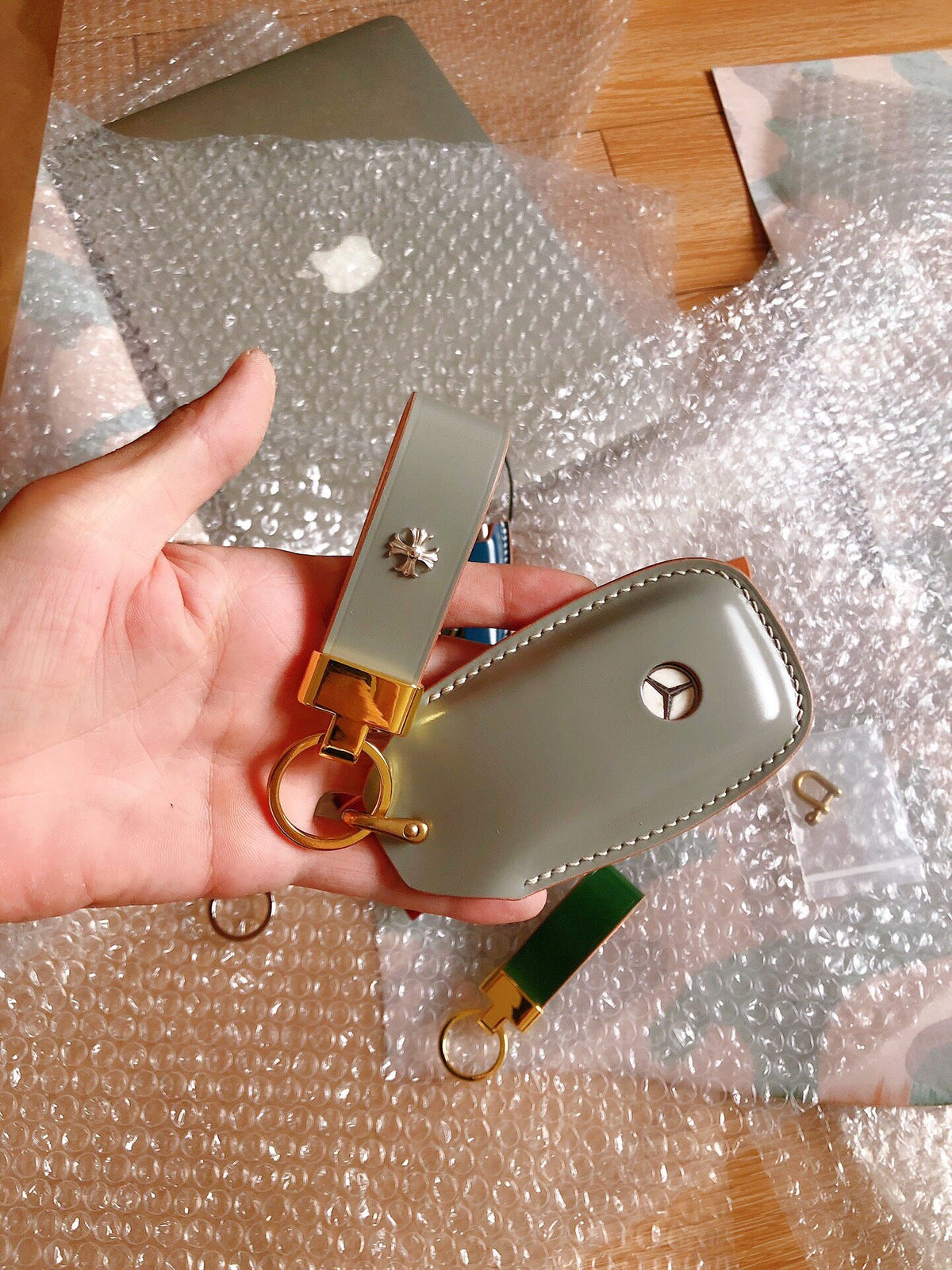 Handcrafted Mercedes Key Case Shell Cordovan Leather