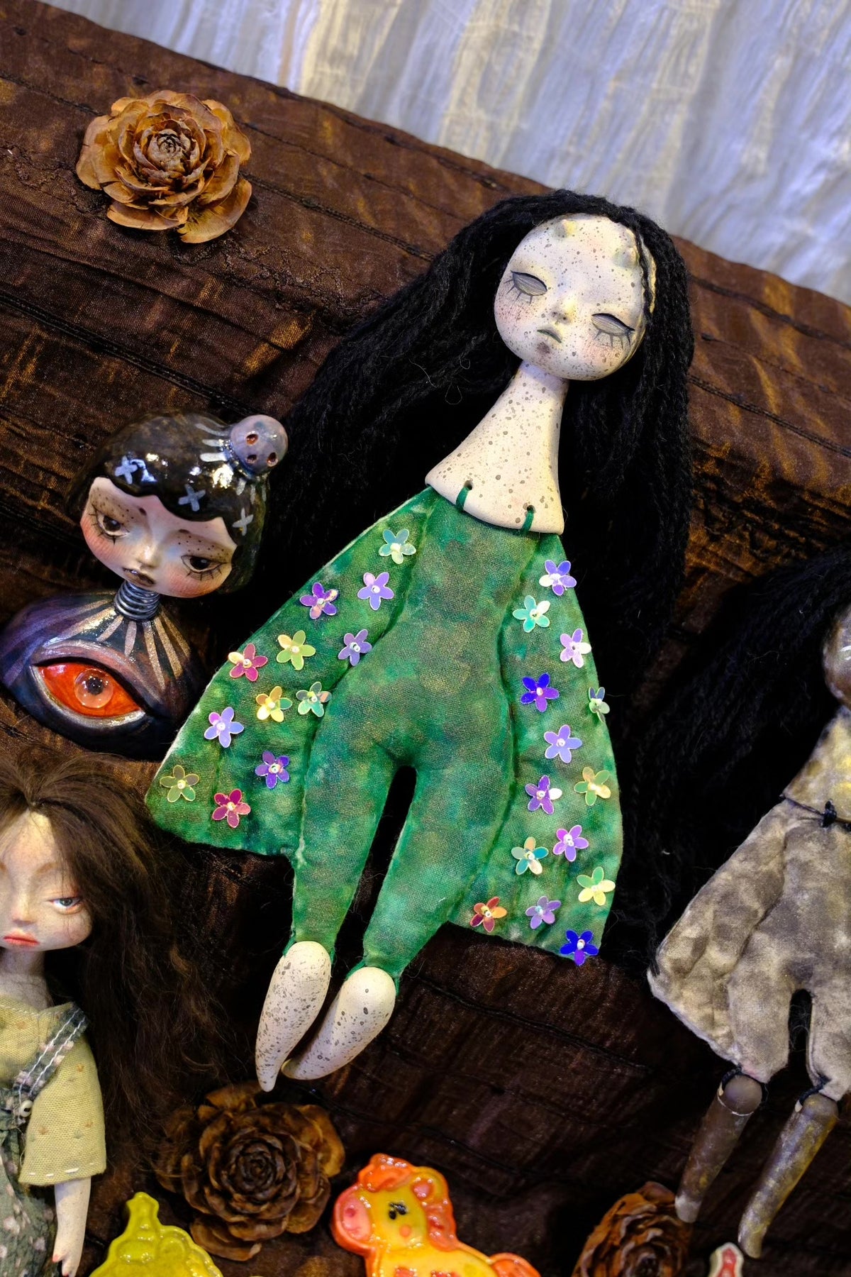 Handcrafted Moth Witch Art Doll