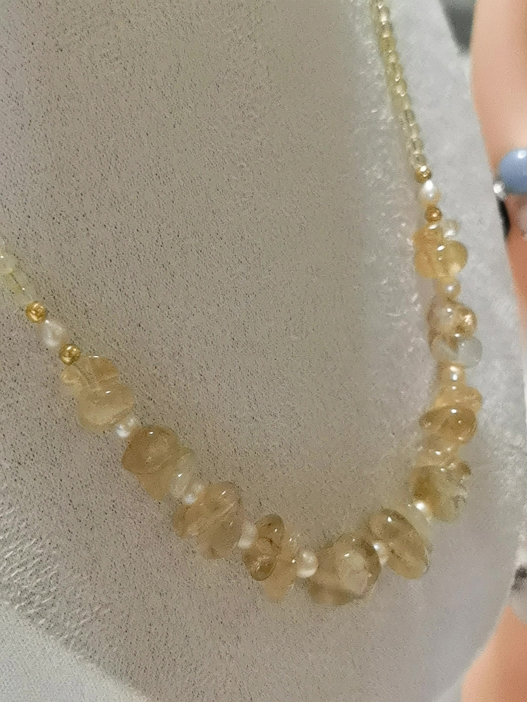 Asymmetrische Goud Rutilatiekwarts Kralenketting