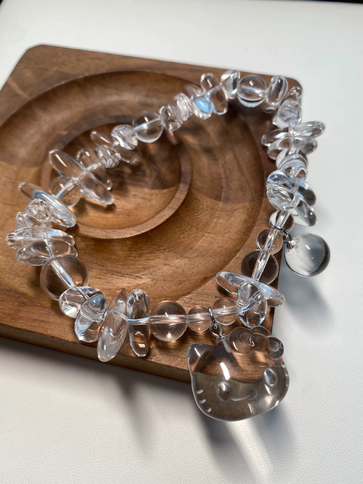 Natural White Crystal Hello Kitty Bracelet