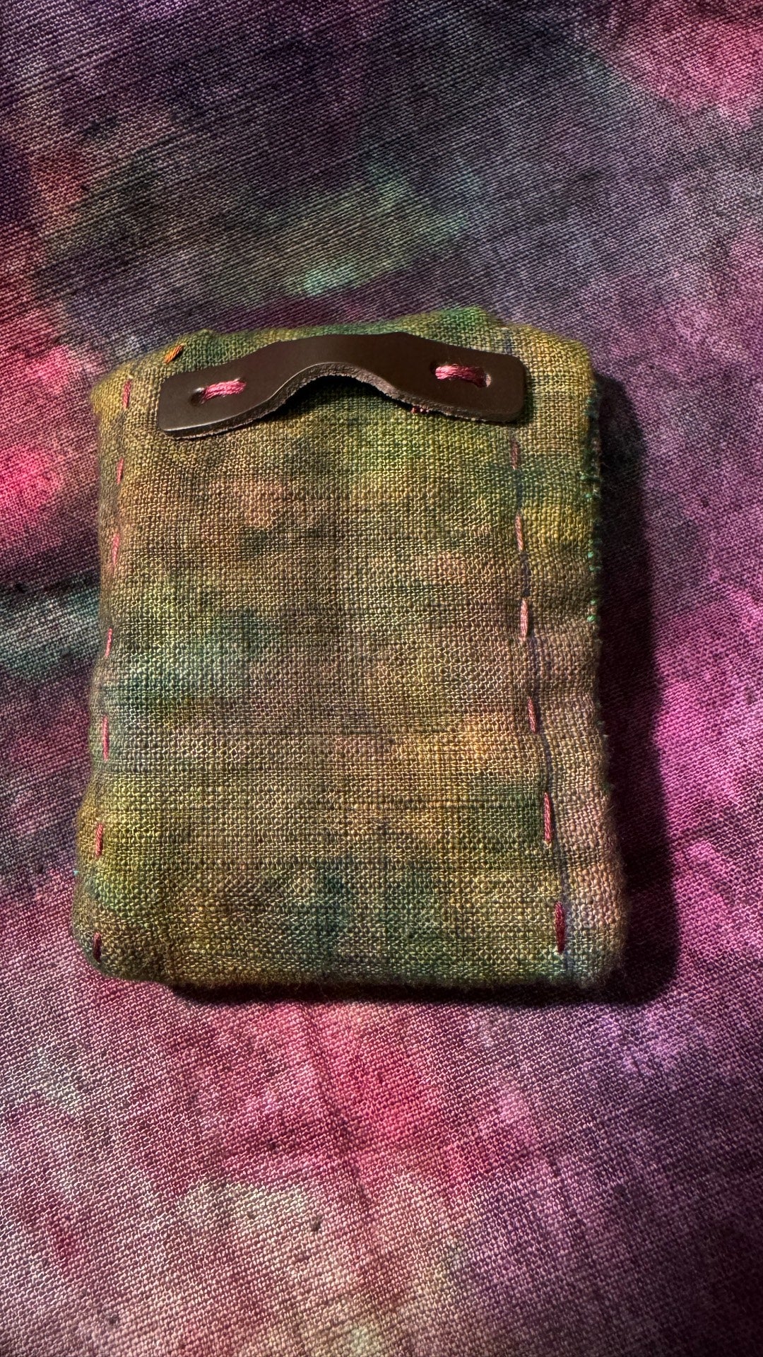 Handmade Plant Dyed Double Layer Headphone Pouch