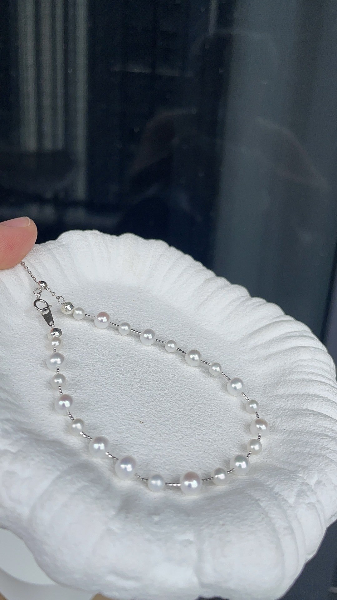 S925 Silber Süßwasserperlen-Armband