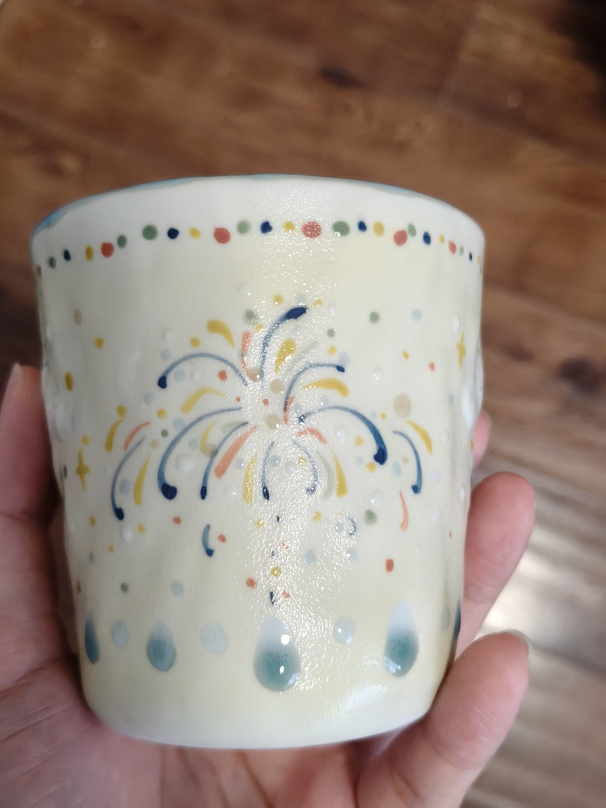 Handpainted Cloud Raindrop Ceramic Cup Set