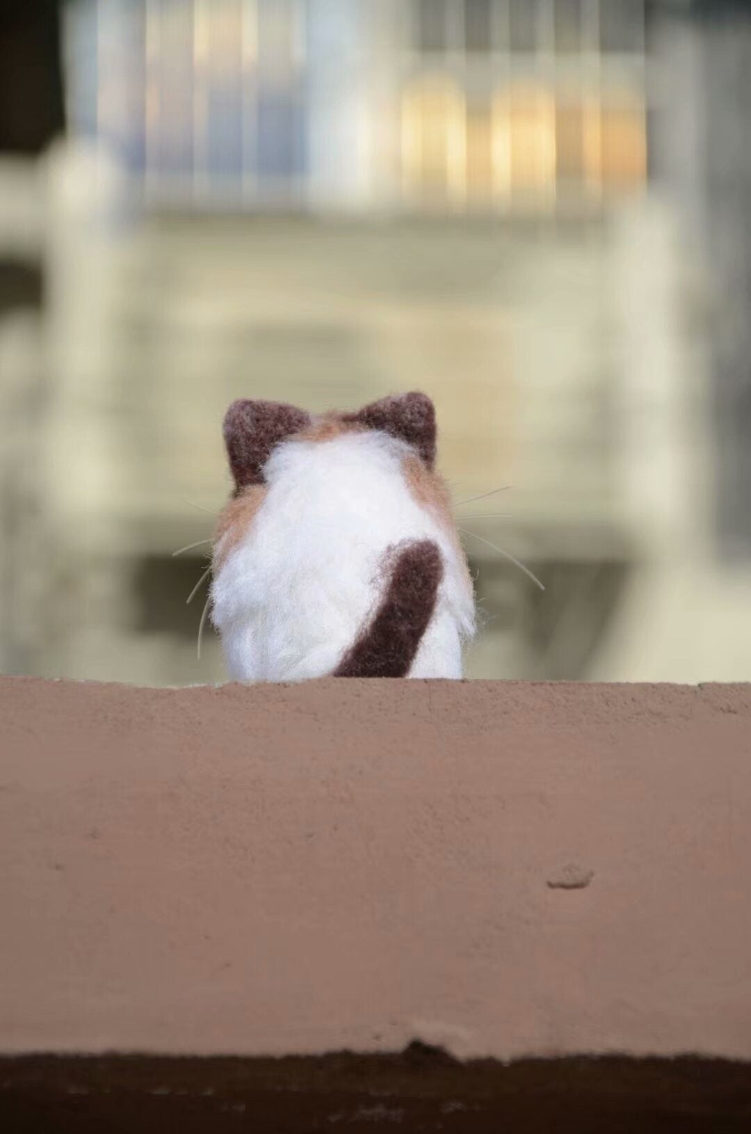 Miniature Wool Felt Cat Plush Toy, 7cm Seated Figure