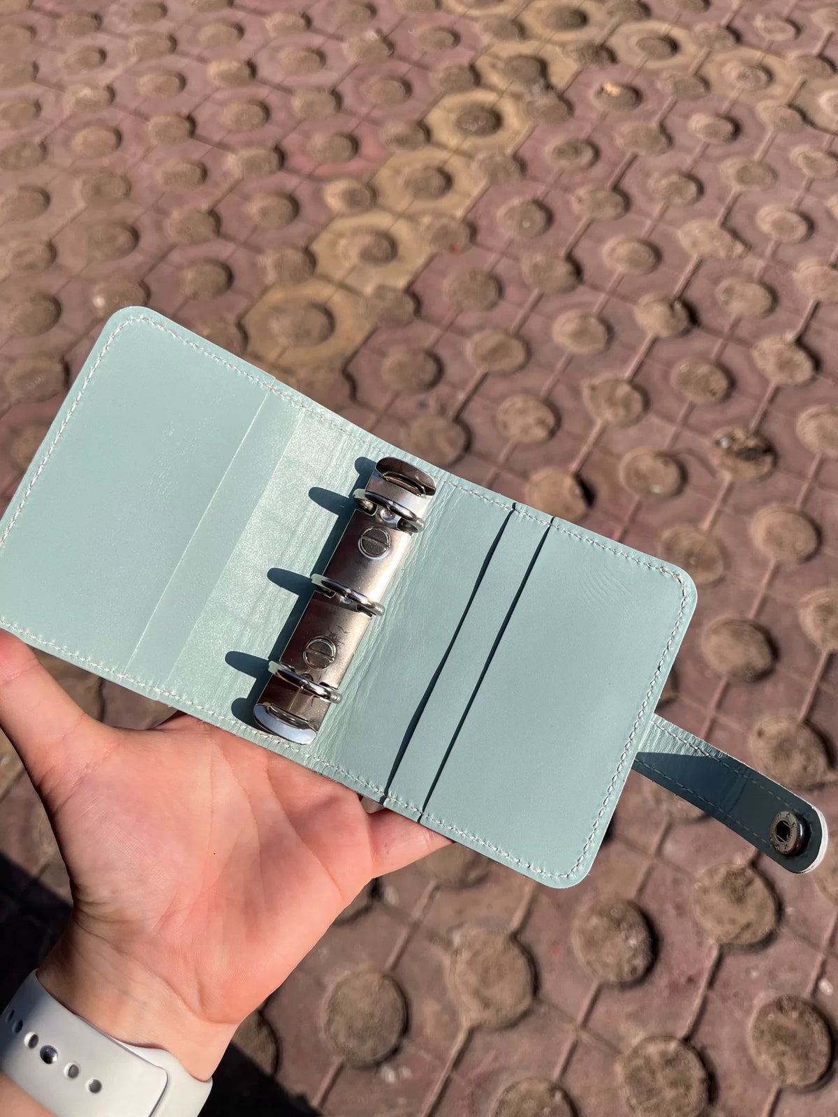 Ringagenda van leer met krokodilillenstructuur