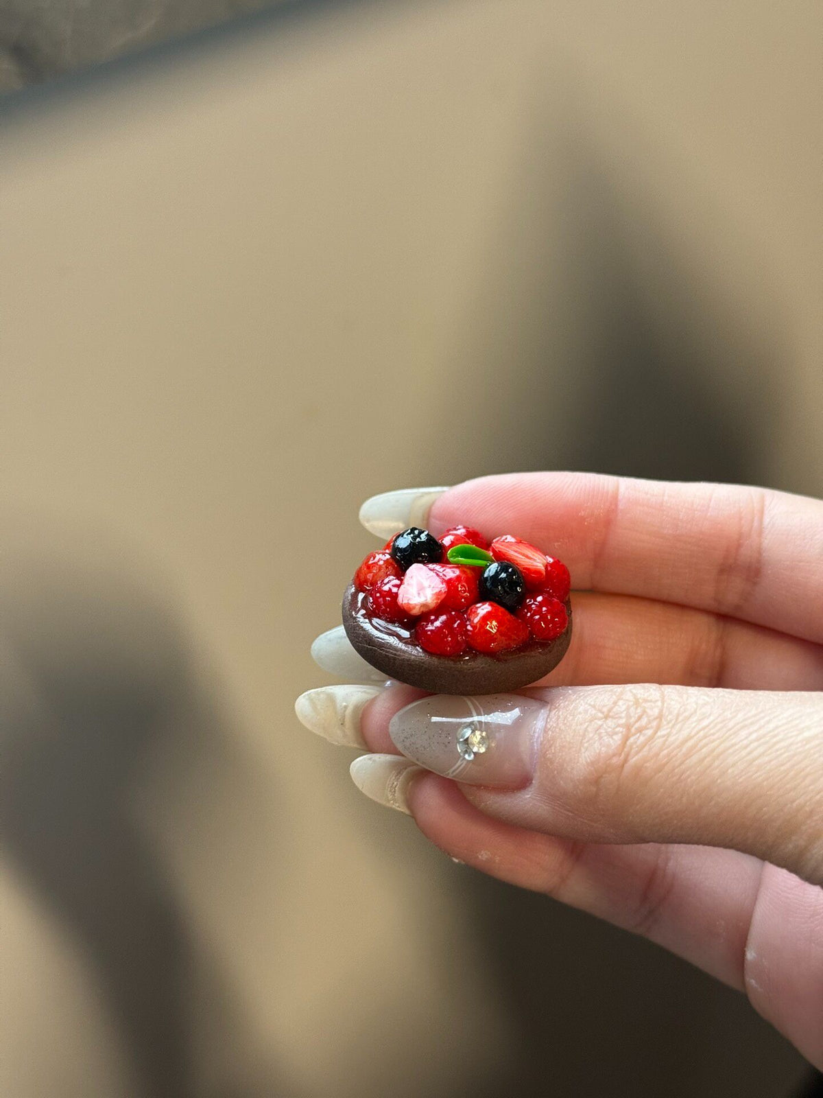 Clay Berry Fruit Pie Miniature Pendant