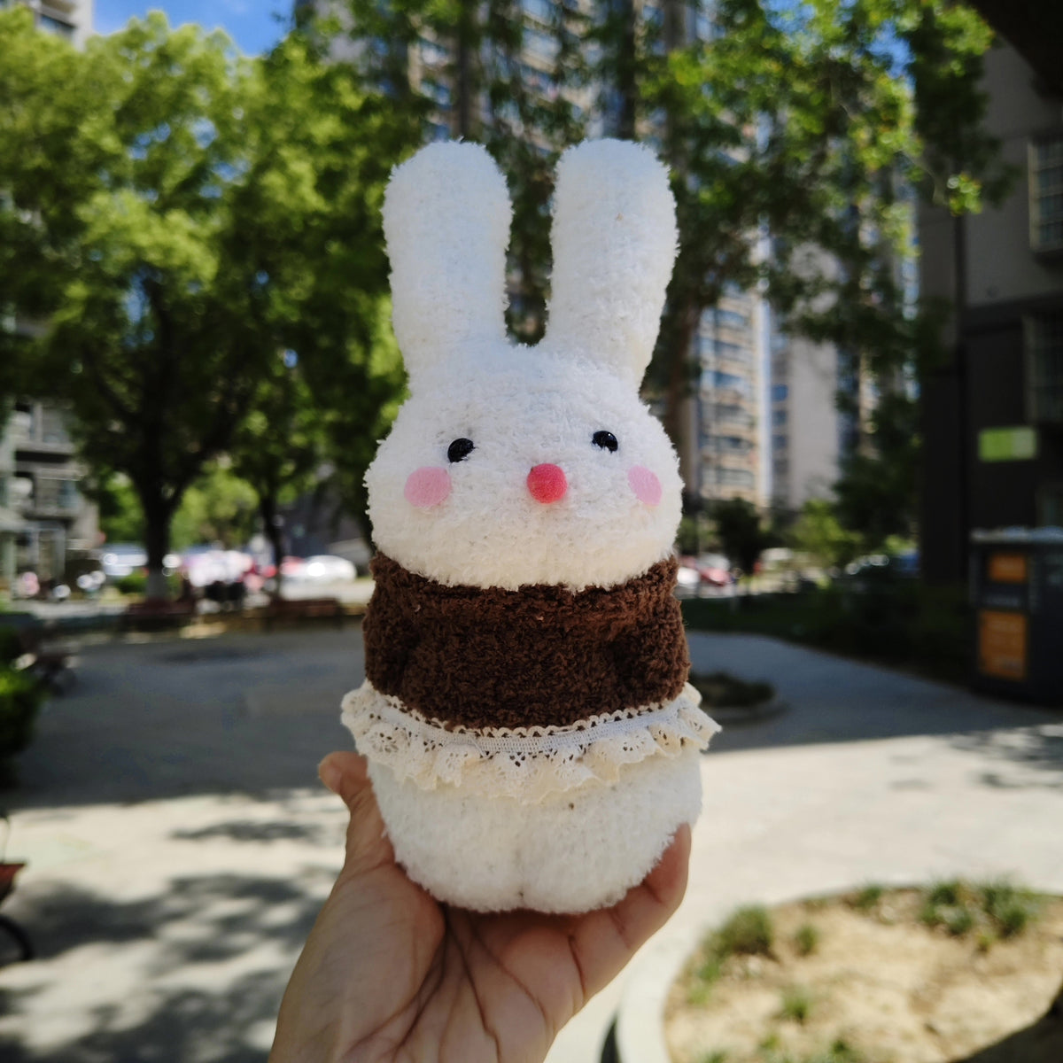 Handmade Sock Doll Plush Rabbit 23 cm