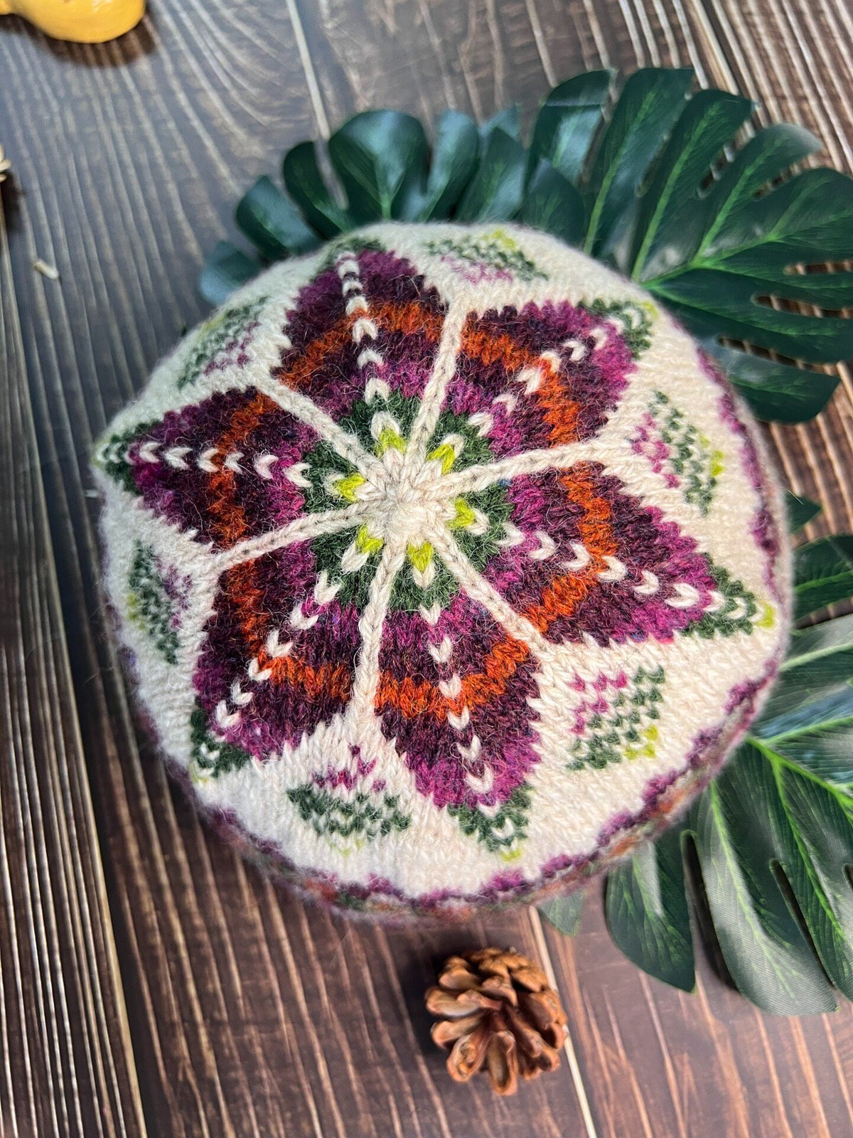 Shetland Wool Jacquard Beanie Hat
